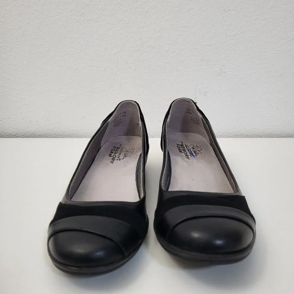 LIFE STRIDE Indeed Flats Womens 8.5 Classic Black Comfort Shoes Office Career